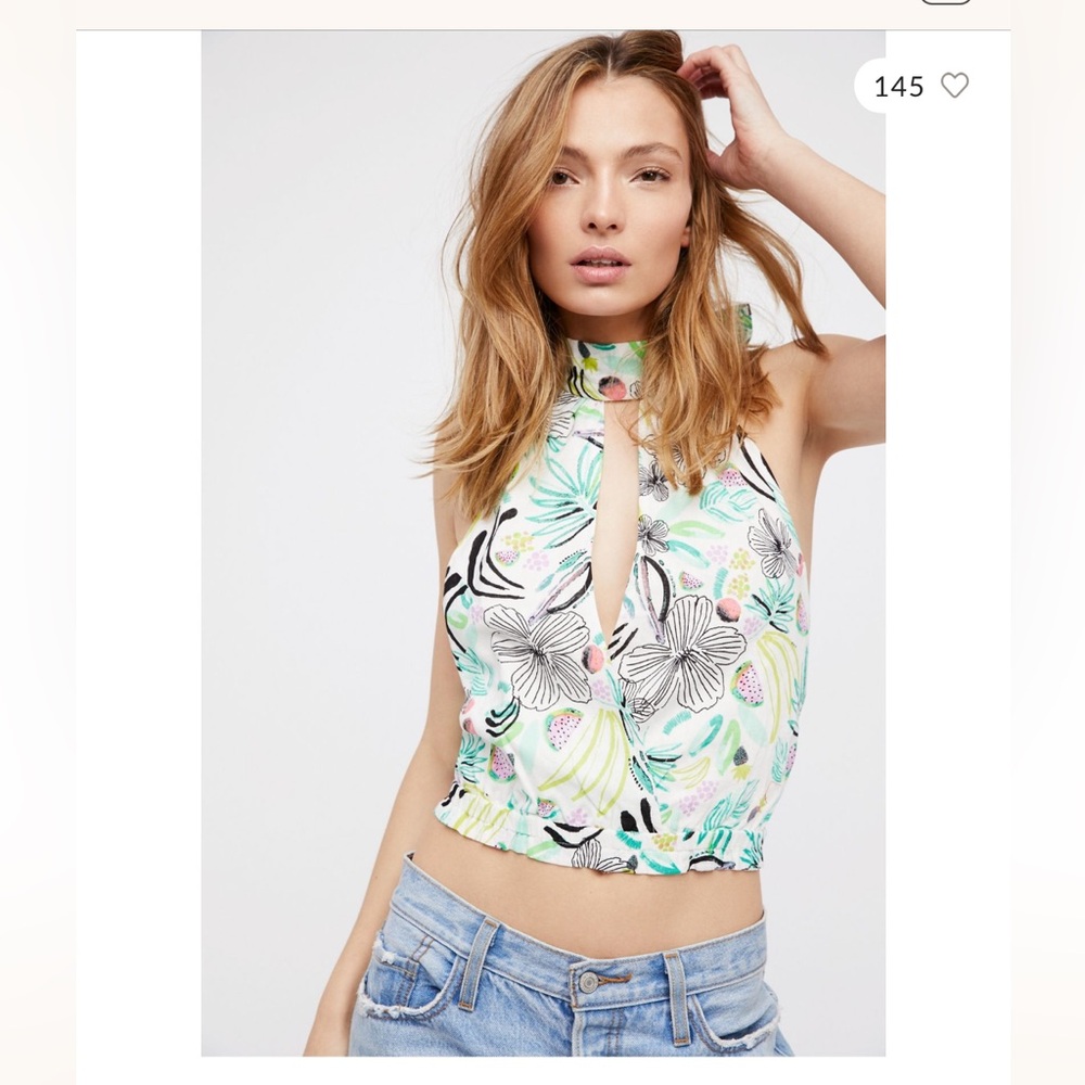 Free People Floral Keyhole Tank Top - Multicolor